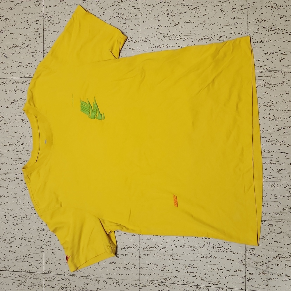 Nike Yellow Multi Puff Logo Embroidered T Shirt